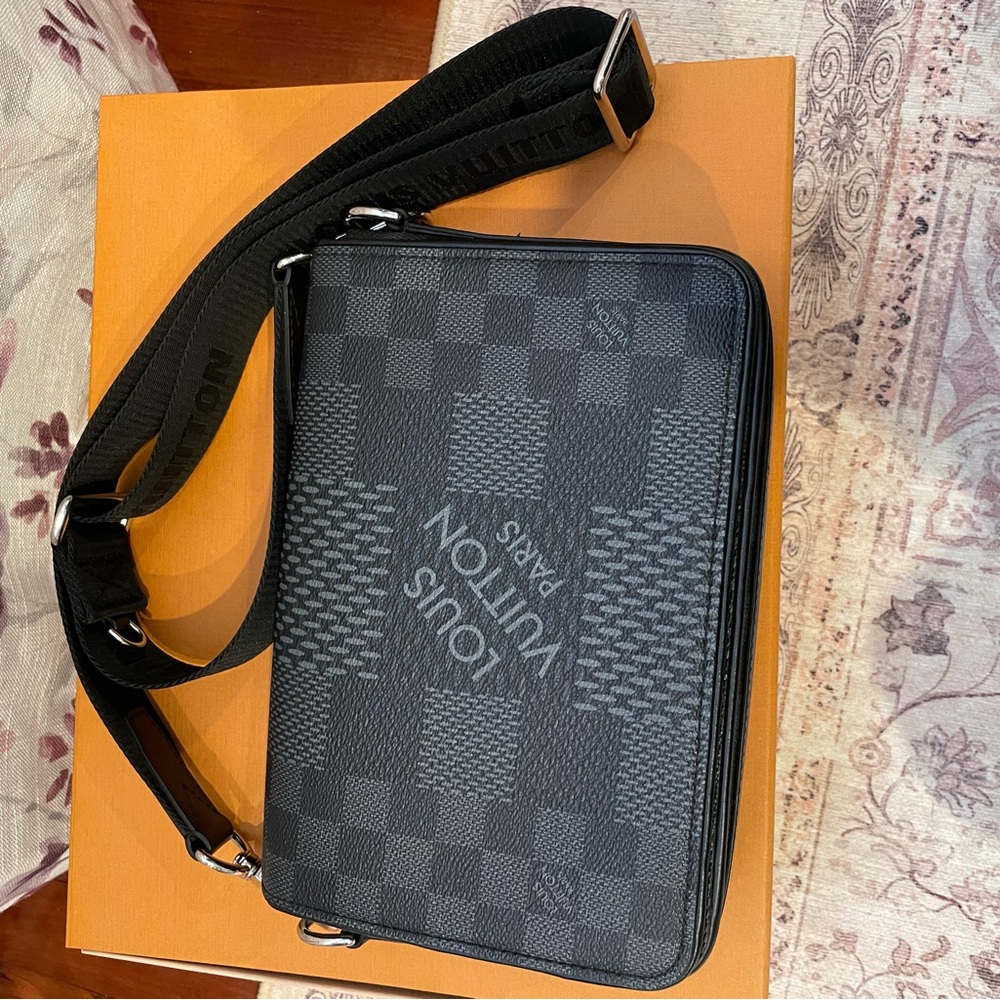 LOUIS VUITTON STUDIO MESSENGER N50013 DAMIER GRAPHITE 3D SHOULDER BAG